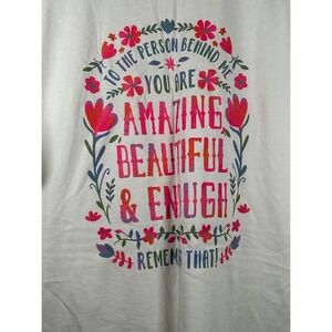 Jerzees Ladies White Graphic T-Shirt V-Neck Short Sleeve 4XL Plus‎ Size